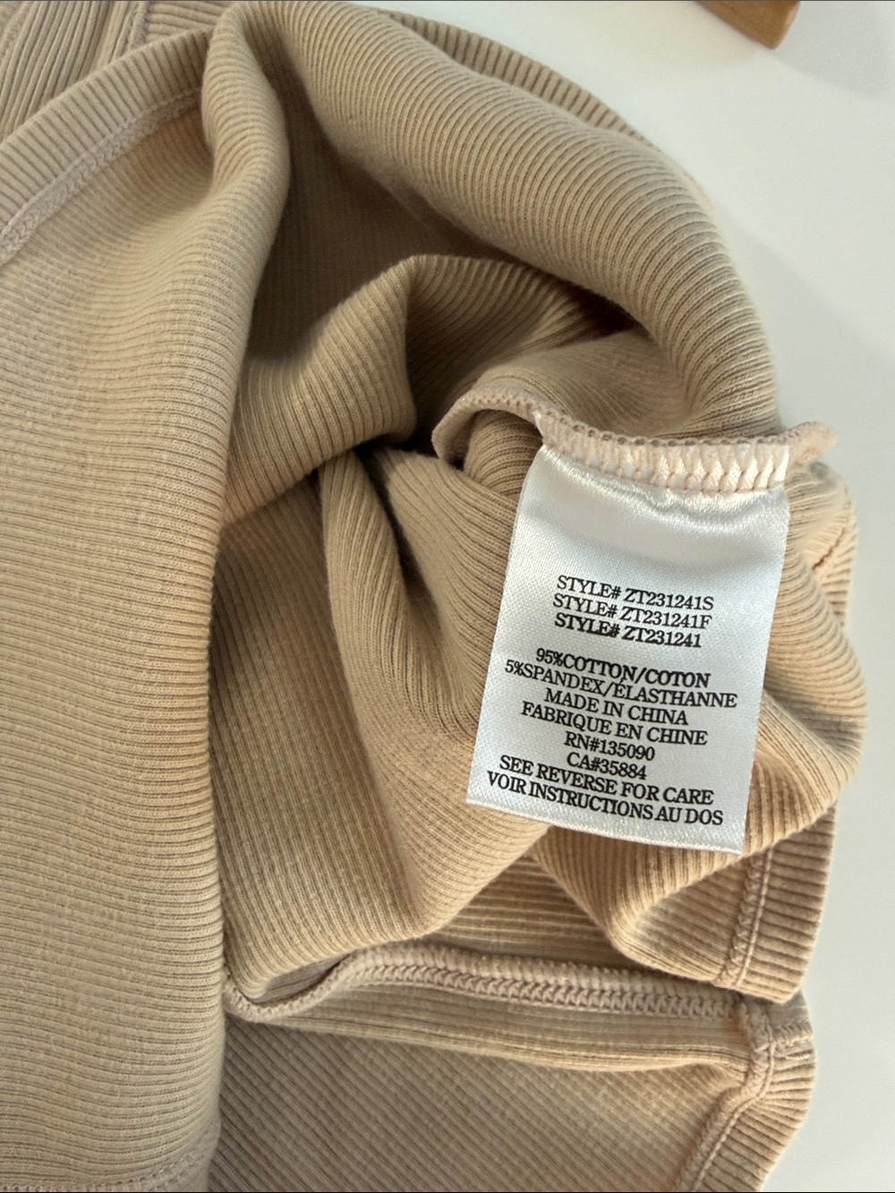 Z Supply Sirena ribbed scoop neck tank top Light Beige small - Picture 6 of 6